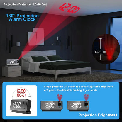 LED Digital Projection Alarm Clock Electronic Alarm Clock ⏰