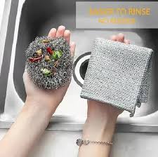 Steel Wire Dish Washing Cloth - Non Scratch & Durable - Kitchen Use Regular